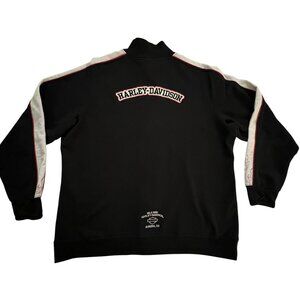 Harley-Davidson VF Imagewear Womens 1X Black Red Flame Sleeve Zip Moto Jacket